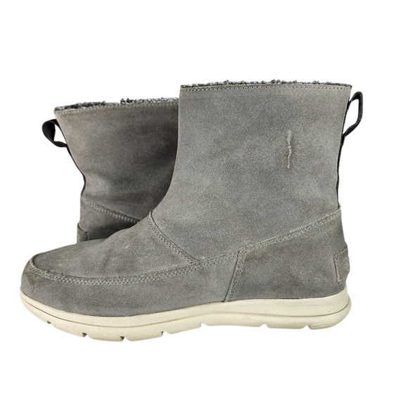 Sorel Boots Womens Sz 8 Explorer Joan Gray Suede Faux Fur Waterproof Winter READ - Picture 6 of 12